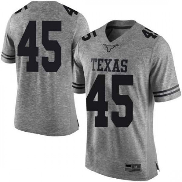 Mens University of Texas #45 Chris Naggar Gray Limited Embroidery Jersey